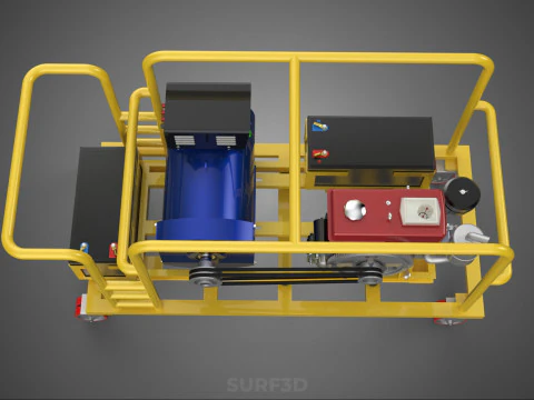 DIESEL SELF STARTER ELECTRIC MOTOR FLYWHEEL POWER GENERATOR SET 3D Model