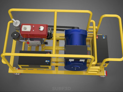DIESEL SELF STARTER ELECTRIC MOTOR FLYWHEEL POWER GENERATOR SET 3D Model