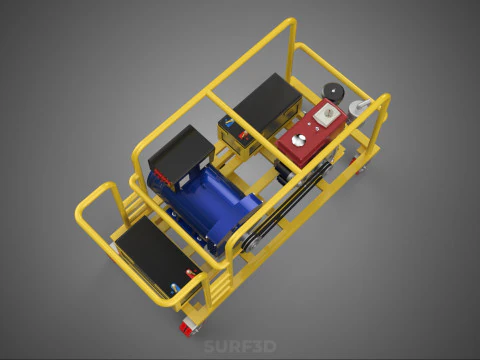 DIESEL SELF STARTER ELECTRIC MOTOR FLYWHEEL POWER GENERATOR SET 3D Model
