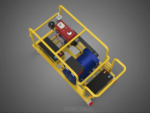 DIESEL SELF STARTER ELECTRIC MOTOR FLYWHEEL POWER GENERATOR SET 3D Model