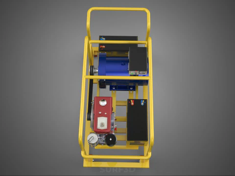 DIESEL SELF STARTER ELECTRIC MOTOR FLYWHEEL POWER GENERATOR SET 3D Model