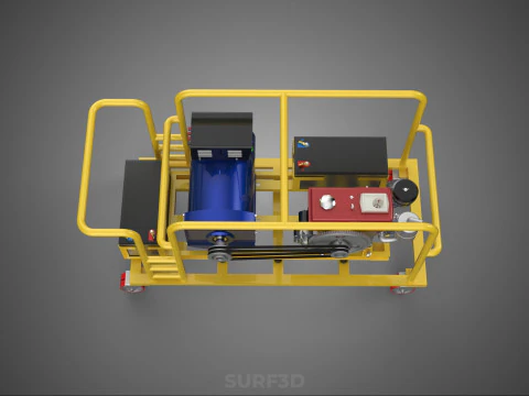 DIESEL SELF STARTER ELECTRIC MOTOR FLYWHEEL POWER GENERATOR SET 3D Model