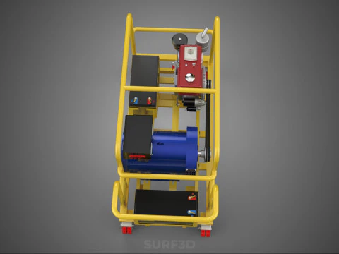 DIESEL SELF STARTER ELECTRIC MOTOR FLYWHEEL POWER GENERATOR SET 3D Model