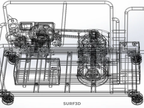 DIESEL SELF STARTER ELECTRIC MOTOR FLYWHEEL POWER GENERATOR SET 3D Model