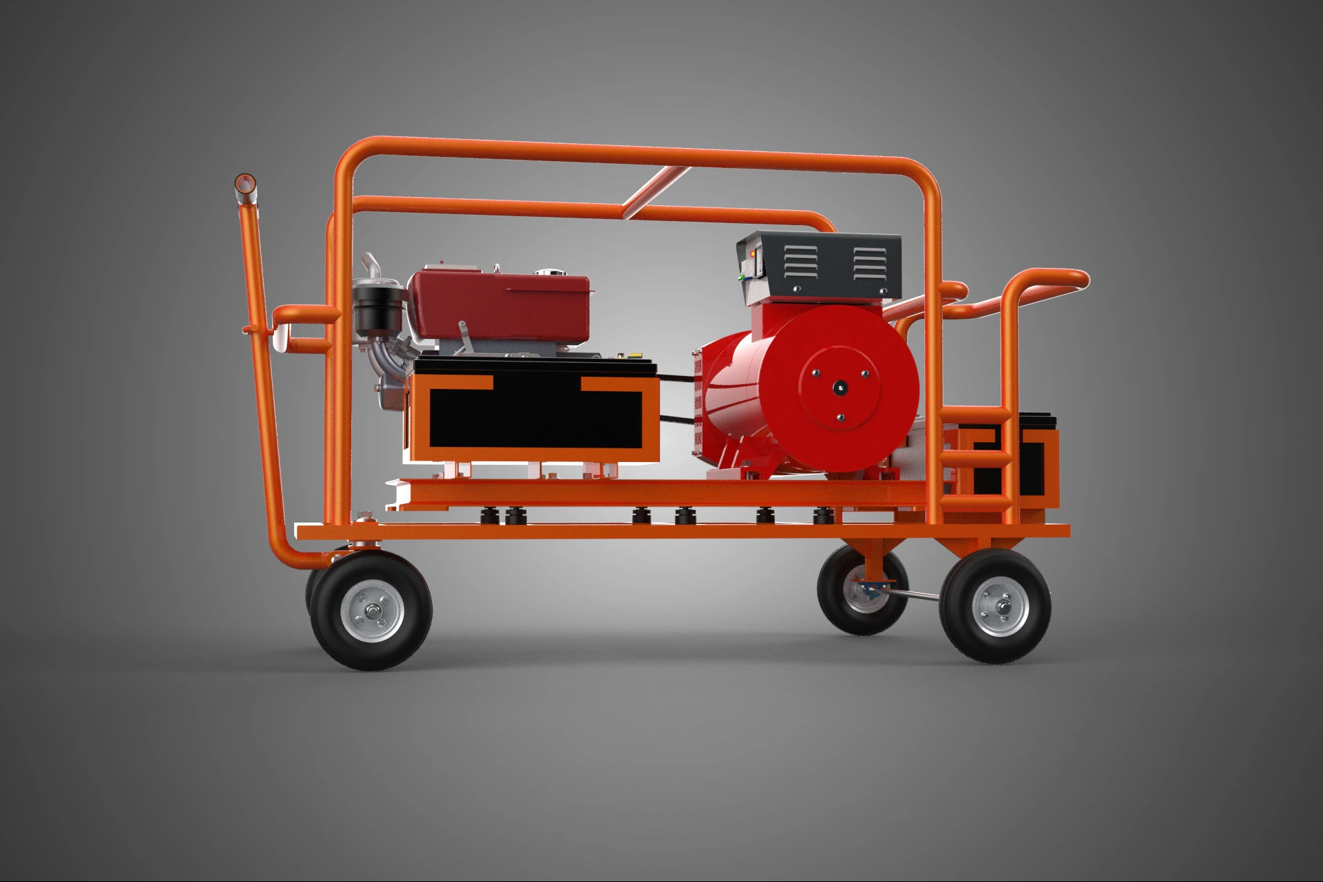 LARGE SCALE MOBILE POWERBANK EMERGENCY DIESEL GENERATOR GENSET 3D Model .c4d .max .obj .3ds .fbx .stl .blend 