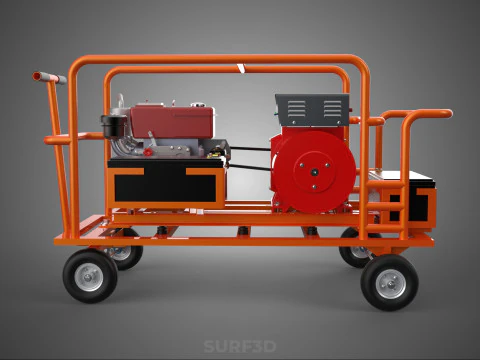 LARGE SCALE MOBILE POWERBANK EMERGENCY DIESEL GENERATOR GENSET 3D Model