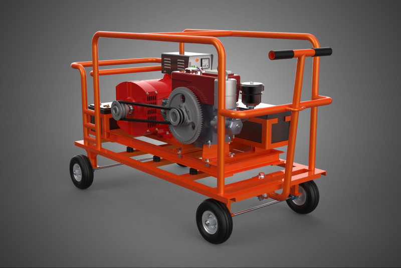 MOBILE BACKUP DIESEL GENSET POWER GENERATOR SET BATTERY SYSTEM 3D Model .c4d .max .obj .3ds .fbx .stl .blend 