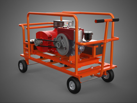 SISTEMA DE BATERIA DO CONJUNTO GERADOR DE ENERGIA DIESEL DE BACKUP M&Oacute;VEL Modelo 3D