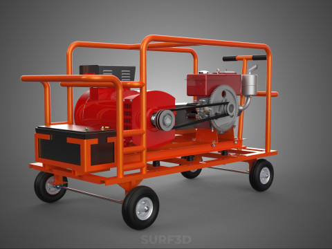 MOBILE BACKUP DIESEL GENSET POWER GENERATOR SET BATTERY SYSTEM 3D Model