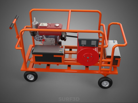 MOBILE BACKUP DIESEL GENSET POWER GENERATOR SET BATTERY SYSTEM 3D Model