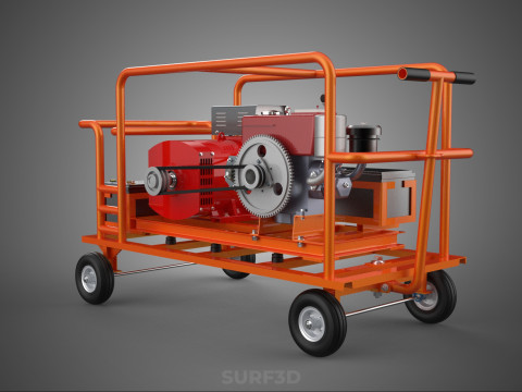 MOBILE BACKUP DIESEL GENSET POWER GENERATOR SET BATTERY SYSTEM 3D Model