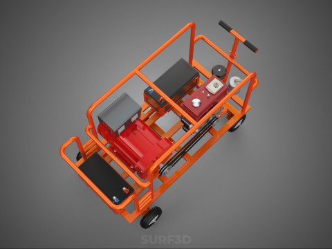 MOBILE BACKUP DIESEL GENSET POWER GENERATOR SET BATTERY SYSTEM 3D Model