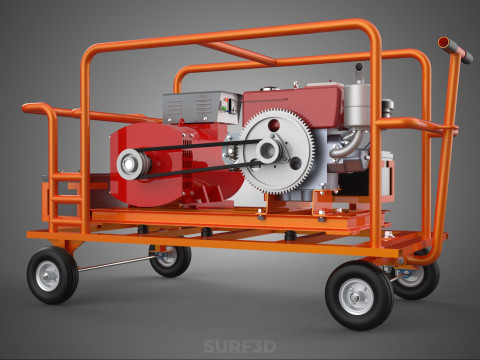 MOBILE BACKUP DIESEL GENSET POWER GENERATOR SET BATTERY SYSTEM 3D Model