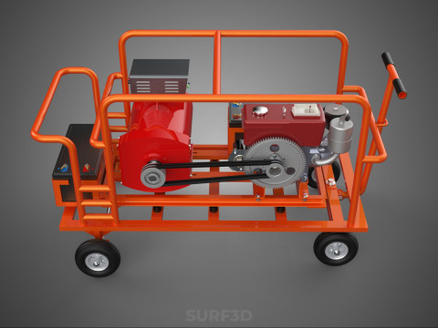 MOBILE BACKUP DIESEL GENSET POWER GENERATOR SET BATTERY SYSTEM 3D Model
