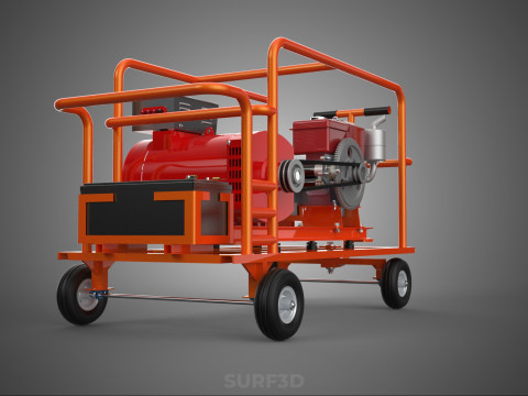 MOBILE BACKUP DIESEL GENSET POWER GENERATOR SET BATTERY SYSTEM 3D Model