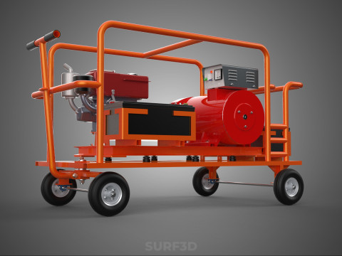 MOBILE BACKUP DIESEL GENSET POWER GENERATOR SET BATTERY SYSTEM 3D Model