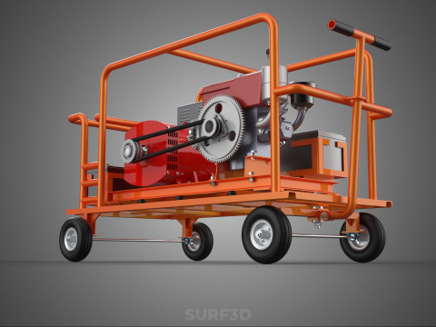 MOBILE BACKUP DIESEL GENSET POWER GENERATOR SET BATTERY SYSTEM 3D Model