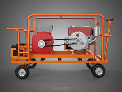 MOBILE BACKUP DIESEL GENSET POWER GENERATOR SET BATTERY SYSTEM 3D Model