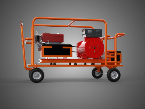 MOBILE BACKUP DIESEL GENSET POWER GENERATOR SET BATTERY SYSTEM 3D Model