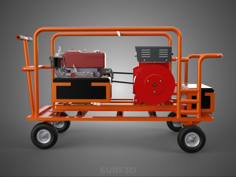 MOBILE BACKUP DIESEL GENSET POWER GENERATOR SET BATTERY SYSTEM 3D Model