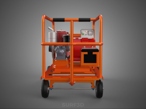 MOBILE BACKUP DIESEL GENSET POWER GENERATOR SET BATTERY SYSTEM 3D Model