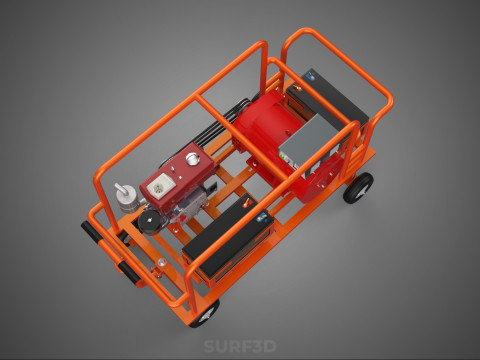 MOBILE BACKUP DIESEL GENSET POWER GENERATOR SET BATTERY SYSTEM 3D Model