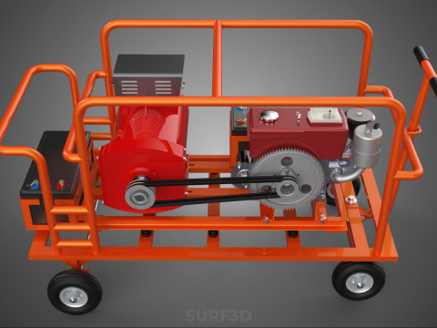 MOBILE BACKUP DIESEL GENSET POWER GENERATOR SET BATTERY SYSTEM 3D Model