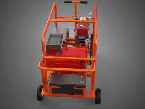 MOBILE BACKUP DIESEL GENSET POWER GENERATOR SET BATTERY SYSTEM 3D Model