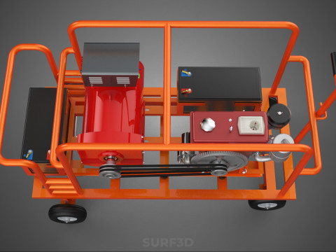 MOBILE BACKUP DIESEL GENSET POWER GENERATOR SET BATTERY SYSTEM 3D Model