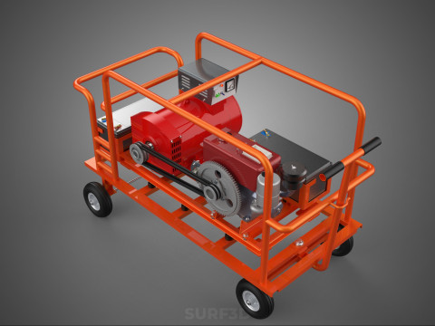 MOBILE BACKUP DIESEL GENSET POWER GENERATOR SET BATTERY SYSTEM 3D Model