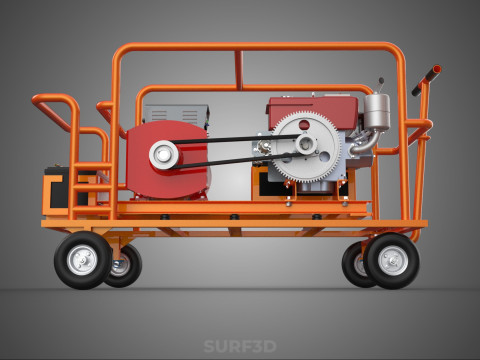 MOBILE BACKUP DIESEL GENSET POWER GENERATOR SET BATTERY SYSTEM 3D Model