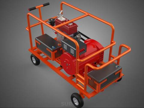 MOBILE BACKUP DIESEL GENSET POWER GENERATOR SET BATTERY SYSTEM 3D Model