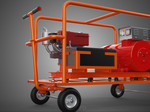 MOBILE BACKUP DIESEL GENSET POWER GENERATOR SET BATTERY SYSTEM 3D Model