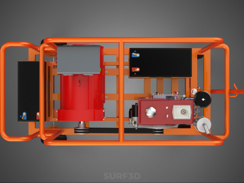 MOBILE BACKUP DIESEL GENSET POWER GENERATOR SET BATTERY SYSTEM 3D Model