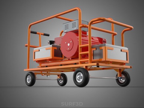 MOBILE BACKUP DIESEL GENSET POWER GENERATOR SET BATTERY SYSTEM 3D Model