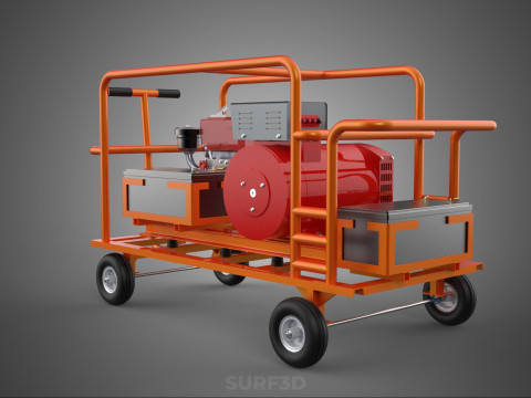 MOBILE BACKUP DIESEL GENSET POWER GENERATOR SET BATTERY SYSTEM 3D Model