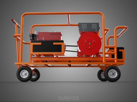 MOBILE BACKUP DIESEL GENSET POWER GENERATOR SET BATTERY SYSTEM 3D Model