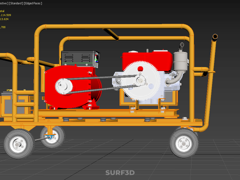 MOBILE BACKUP DIESEL GENSET POWER GENERATOR SET BATTERY SYSTEM 3D Model