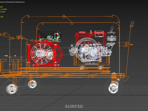MOBILE BACKUP DIESEL GENSET POWER GENERATOR SET BATTERY SYSTEM 3D Model