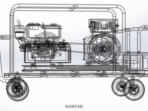 MOBILE BACKUP DIESEL GENSET POWER GENERATOR SET BATTERY SYSTEM 3D Model