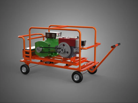 D&Ouml;NER TEKERLEKLİ DİZEL JENERAT&Ouml;R SETİ JENERAT&Ouml;R ALTERNAT&Ouml;R 3D Model