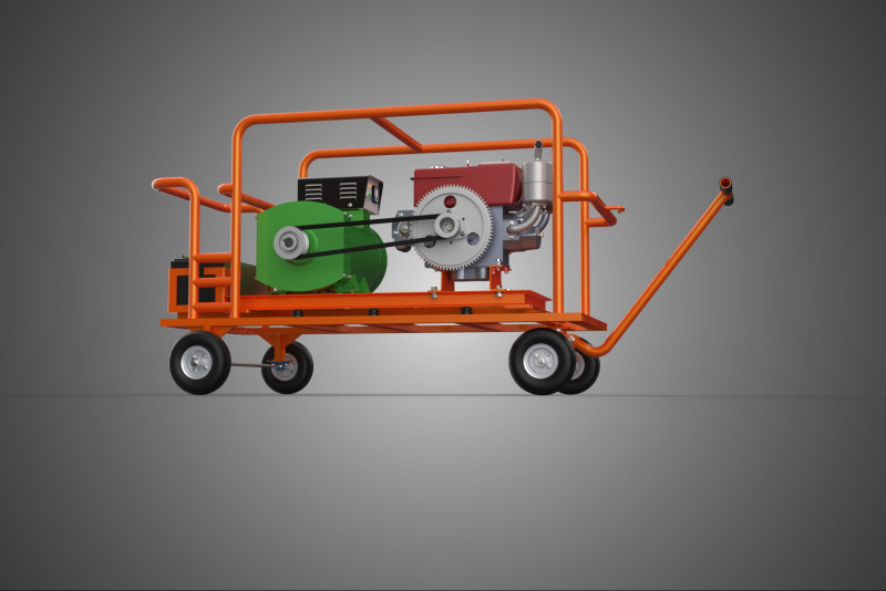 手轮小车手推车柴油发电机组发电机组 3D 模型 .c4d .max .obj .3ds .fbx .stl .blend 