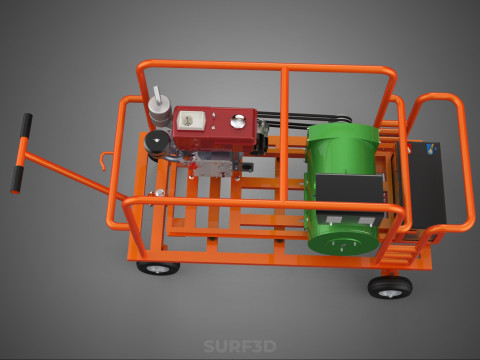 手轮小车手推车柴油发电机组发电机组 3D 模型