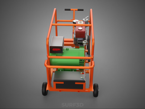 手轮小车手推车柴油发电机组发电机组 3D 模型