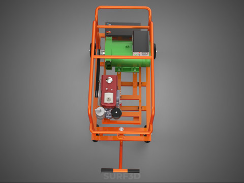 手轮小车手推车柴油发电机组发电机组 3D 模型