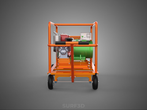 手轮小车手推车柴油发电机组发电机组 3D 模型