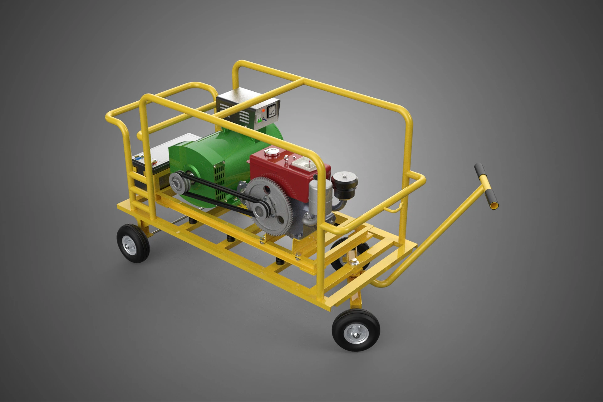 GENSET DIESEL ENGINE POWER GENERATOR SET DYNAMO ALTERNATOR MOTOR 3D Model .c4d .max .obj .3ds .fbx .stl .blend 