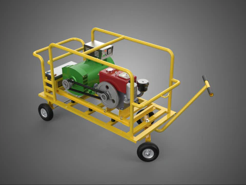 発電機セット ディーゼルエンジン発電機セット ダイナモオルタネーターモーター 3Dモデル