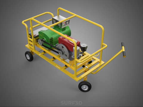 जेनसेट डीजल इंजन पावर जेनरेटर सेट डायनेमो अल्टरनेटर मोटर 3D मॉडल