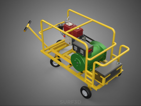 जेनसेट डीजल इंजन पावर जेनरेटर सेट डायनेमो अल्टरनेटर मोटर 3D मॉडल